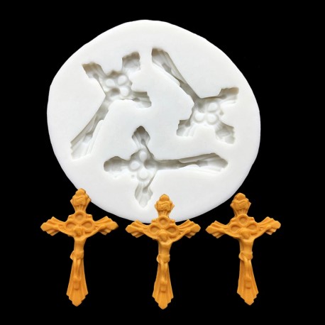 MOLDE SILICONA 3 CRUCES CON FIGURA