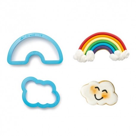 SET 2 CORTADORES ARCOIRIS Y NUBE DECORA