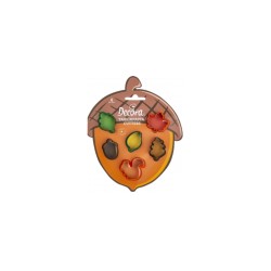 SET 6 CORTADORES MINI HOJAS DE OTOÑO DECORA