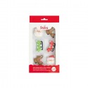 SET 6 DECORACIONES AZUCAR PAPA NOEL CON RENOS NAVIDAD DECORA