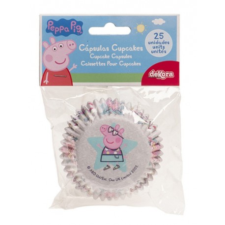 25 CAPSULAS CUPCAKE PEPPA PIG DEKORA