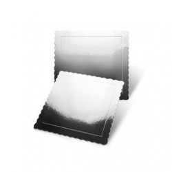 DISCO EXTRA FUERTE CUADRADO PLATA 25 CM ONDAS