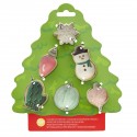 SET 6 MINI CORTADORES NAVIDAD ARBOL WILTON