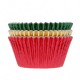 36 CAPSULAS CUPCAKE FOIL ROJO VERDE Y ORO METALIZADAS HOUSE OF MARIE