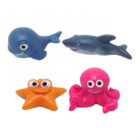 SET 4 FIGURAS ROSCON ANIMALES DEL MAR DEKORA