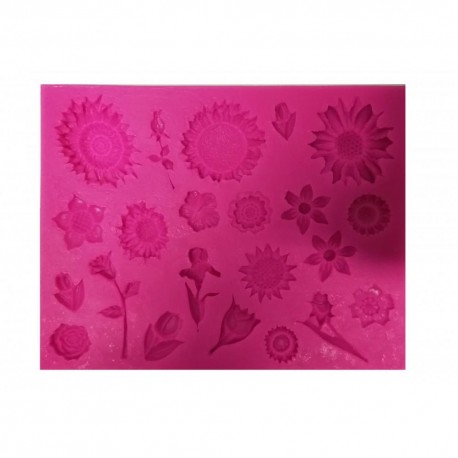 MOLDE SILICONA 22 FLORES