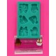 MOLDE SILICONA 6 DECORACIONES NAVIDAD REGALOS MANOPLAS Y GORROS