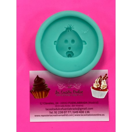 MOLDE SILICONA TOPPER CARA BEBE