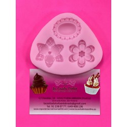 MOLDE 3 BROCHES FLORES  JOYAS