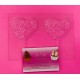 MOLDE PVC 2 PIRULETAS CORAZON 3D CON RELIEVE