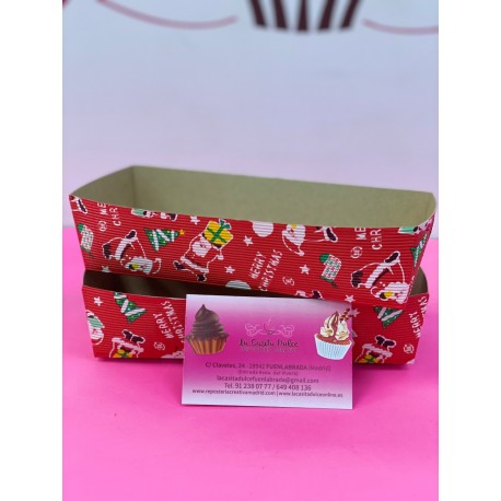 MOLDE RECTANGULAR PARA PLUM CAKE NAVIDAD 17.5 CM X 6.5 CM