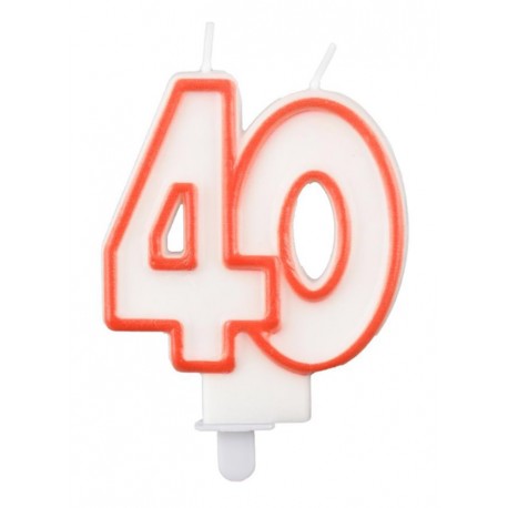 VELA 40 AÑOS ROJA Y BLANCA