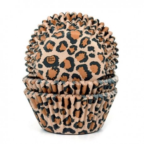 50 CAPSULAS CUPCAKE ANIMAL PRINT LEOPARDO HOUSE OF MARIE