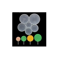 MOLDE SILICONA 6 PIRULETAS REDONDAS VARIOS TAMAÑOS
