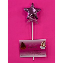 TOPPER ESTRELLA 3D ESPEJO ROSA