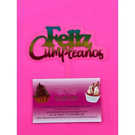 TOPPER FELIZ CUMPLEAÑOS ARCOIRIS