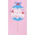 TOPPER BOLA DE NAVIDAD MERRY CHRISTMAS