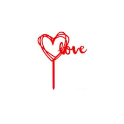 TOPPER LOVE ROJO CON CORAZON