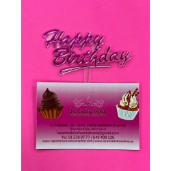 TOPPER HAPPY BIRTHDAY MINI ROSA