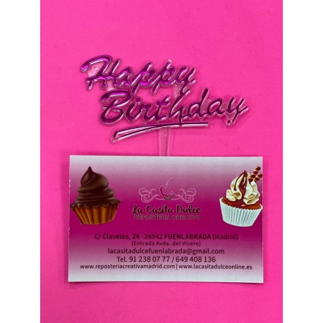 TOPPER HAPPY BIRTHDAY MINI ROSA