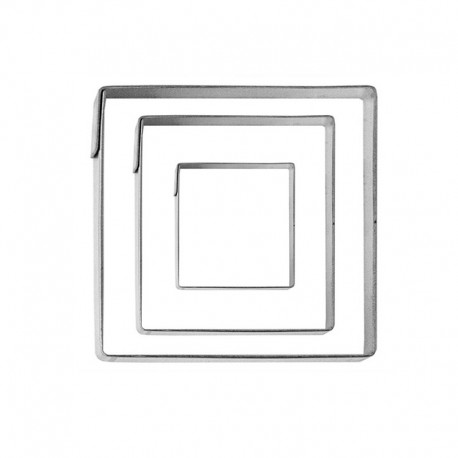 SET 3 CORTADORES CUADRADOS METAL LCD