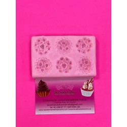MOLDE 6 BROCHES FLORES CAMAFEOS