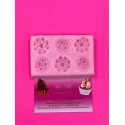 MOLDE 6 BROCHES FLORES CAMAFEOS