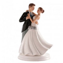 FIGURA PAREJA NOVIOS BAILANDO NOVIA CON MOÑO DEKORA