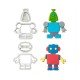 SET 4 CORTADORES ROBOTS CON MARCADOR DECORA
