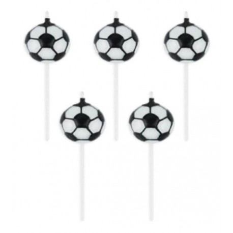 SET 5 VELAS BALON FUTBOL PLANAS