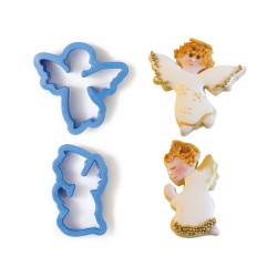 SET 2 CORTADORES PVC ANGELITOS QUERUBINES DECORA