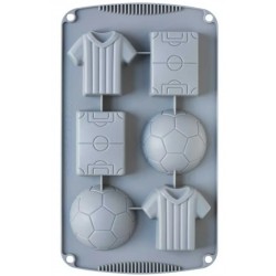 MOLDE SILICONA 6 CAVIDADES MINI TARTAS FUTBOL DECORA