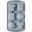 MOLDE SILICONA 6 CAVIDADES MINI TARTAS FUTBOL DECORA