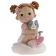 FIGURA BAUTIZO NIÑA BEBE CON GATO DEKORA
