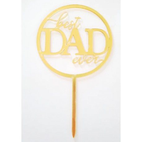 TOPPER BEST DAD EVER ORO