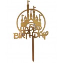 TOPPER HAPPY BIRTHDAY CASTILLO DISNEY DORADO
