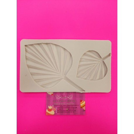 MOLDE SILICONA 2 HOJAS DE PALMA GRANDES