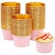BAKING CUPS COLOR ROSA Y ORO 12 UDS