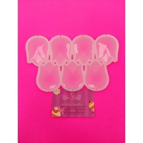 MOLDE SILICONA 7 PIRULETAS TULIPANES