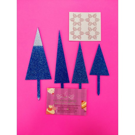 SET TOPPER ARBOLES NEVADOS AZUL OSCURO