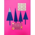 SET TOPPER ARBOLES NEVADOS AZUL OSCURO