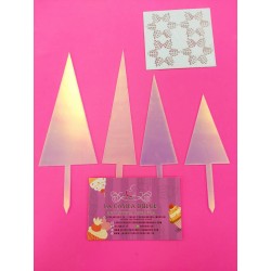 SET TOPPER ARBOLES NEVADOS BLANCO HOLOGRAFICO