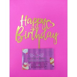 TOPPER HAPPY BIRTHDAY ORO CORAZON