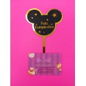 TOPPER FELIZ CUMPLEAÑOS MICKEY NEGRO Y ORO