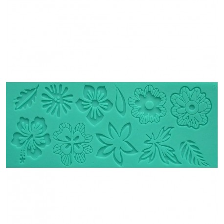 MOLDE SILICONA ENCAJE FLORES TROPIC
