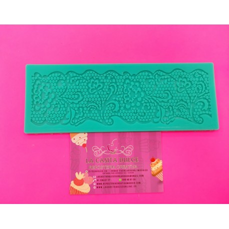 MOLDE ENCAJE FILIGRANA CENEFA PANAL Y FLORES