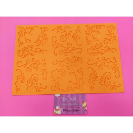 MANTEL SILICONA MARCADOR Y FORMAS FILIGRANAS CON FLORES