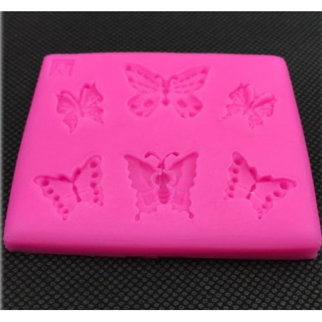MOLDE SILICONA FONDANT 6 MARIPOSAS