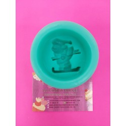 MOLDE SILICONA PROFUNDO PAPA NOEL ESQUI NAVIDAD