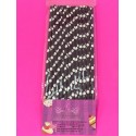 PACK 25 PAJITAS PAPEL NEGRAS PUNTOS BLANCOS